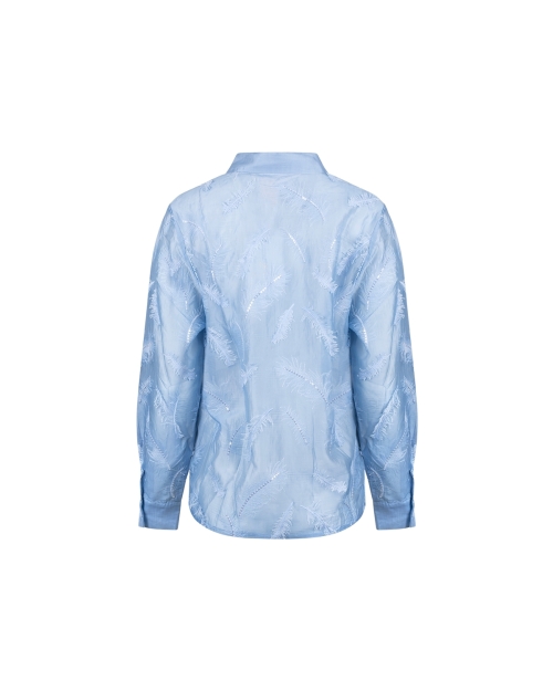 NUKUS Aysha Blouse Feathers 46 sky