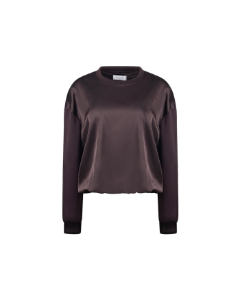 NUKUS Made Pullover Shiny 334 chocolate