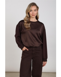 NUKUS Made Pullover Shiny 334 chocolate
