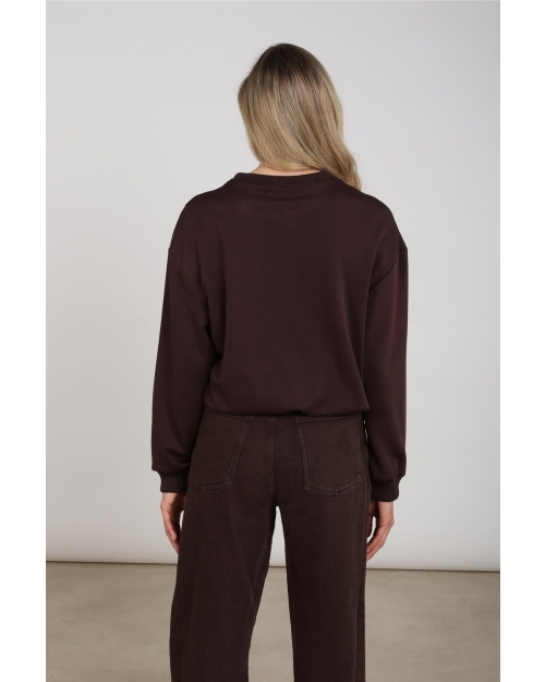 NUKUS Made Pullover Shiny 334 chocolate