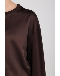 NUKUS Made Pullover Shiny 334 chocolate