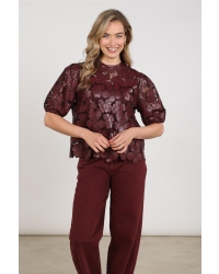 NUKUS Nicole Top Flower PU 333 cherry