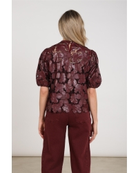 NUKUS Nicole Top Flower PU 333 cherry