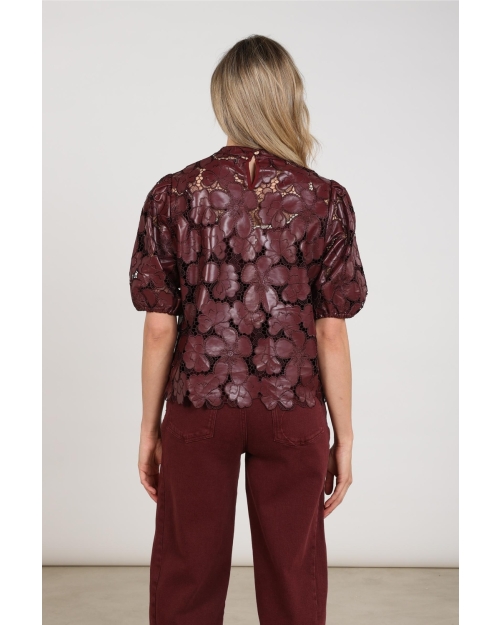 NUKUS Nicole Top Flower PU 333 cherry