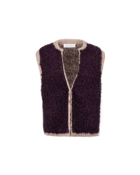 NUKUS Lana Gilet 396 cherry/taupe