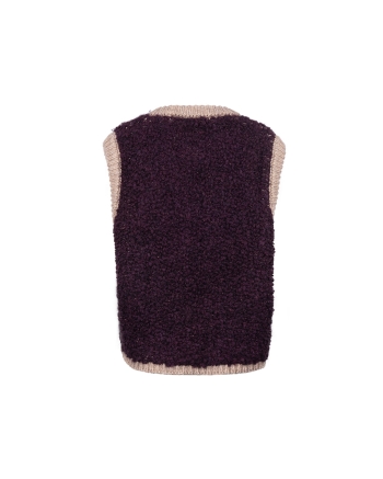 NUKUS Lana Gilet 396 cherry/taupe