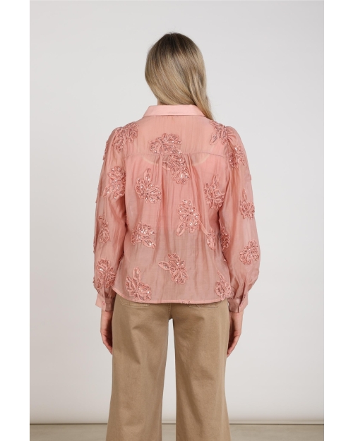 NUKUS Antonella Blouse Paillet Flower 336 rose