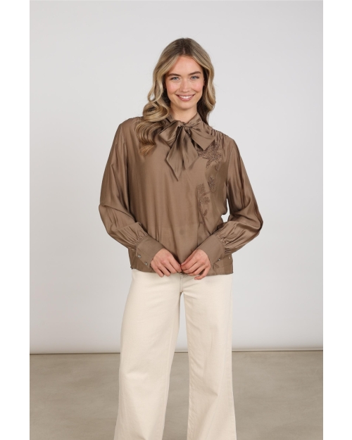 NUKUS Angie Blouse Tie 60 taupe