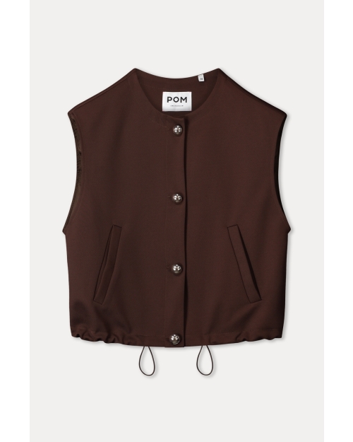 POM Amsterdam GILET - Gaya Chocolate Brown 750 brown