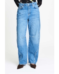 POM Amsterdam JEANS - Jacky Studs Mid Blue 650 blue