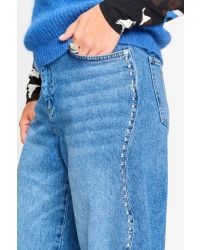 POM Amsterdam JEANS - Jacky Studs Mid Blue 650 blue