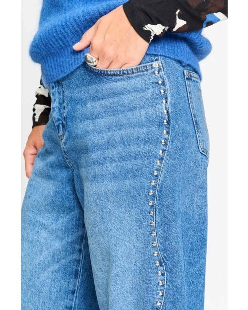POM Amsterdam JEANS - Jacky Studs Mid Blue 650 blue