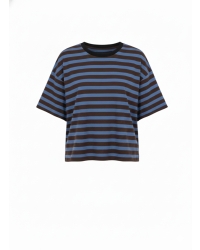 POM Amsterdam T-SHIRT - Tyra Striped Brown Blue 998 multi colour