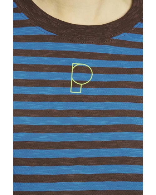 POM Amsterdam T-SHIRT - Tyra Striped Brown Blue 998 multi colour