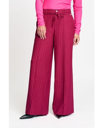 POM Amsterdam PANTS - Jess Striped Burgundy Red 400 red