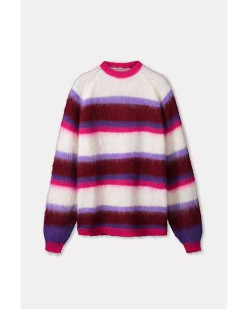 POM Amsterdam PULLOVER - Faye Striped Red 998 multi colour