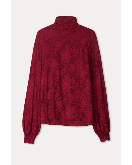 POM Amsterdam TURTLENECK - Ruby Lace Burgundy Red 400 red