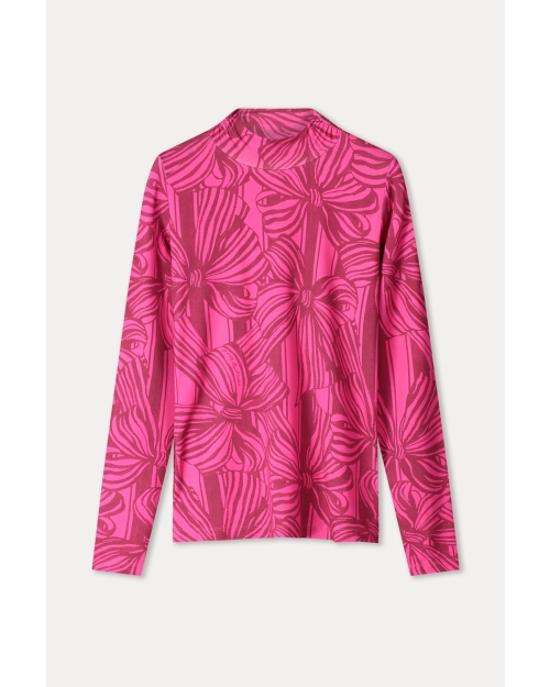 POM Amsterdam TURTLENECK - Romi Jersey Ribbon Pink 500 pink
