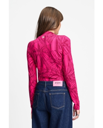 POM Amsterdam TURTLENECK - Romi Jersey Ribbon Pink 500 pink