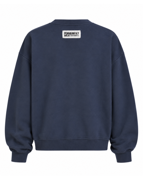 Penn&Ink Sweater print 55/01 navy-white