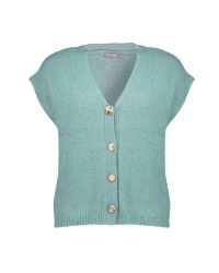Geisha Knitted gilet with buttons 602 aqua