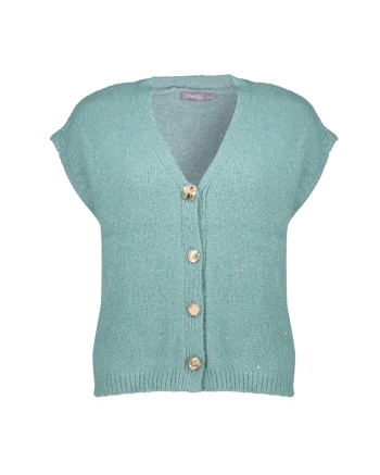 Geisha Knitted gilet with buttons 602 aqua