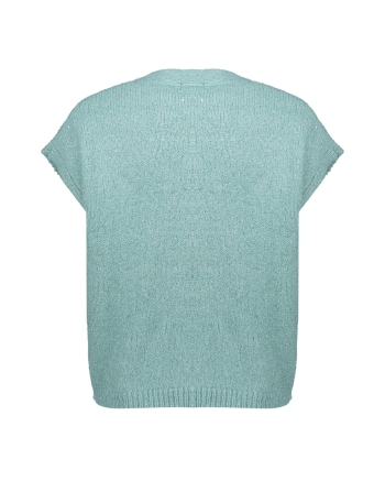 Geisha Knitted gilet with buttons 602 aqua
