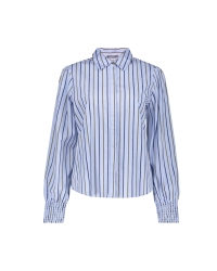 Geisha Blouse pinstripe rhinestones 600 light blue