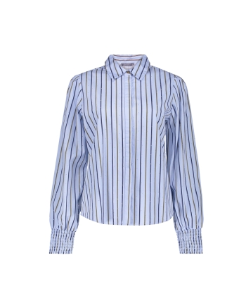 Geisha Blouse pinstripe rhinestones 600 light blue