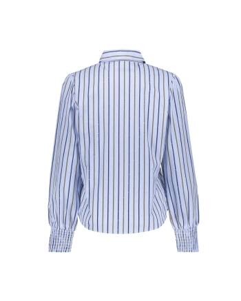 Geisha Blouse pinstripe rhinestones 600 light blue