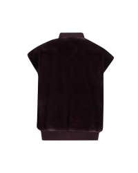 Geisha Gilet fur with rib 480 burgundy