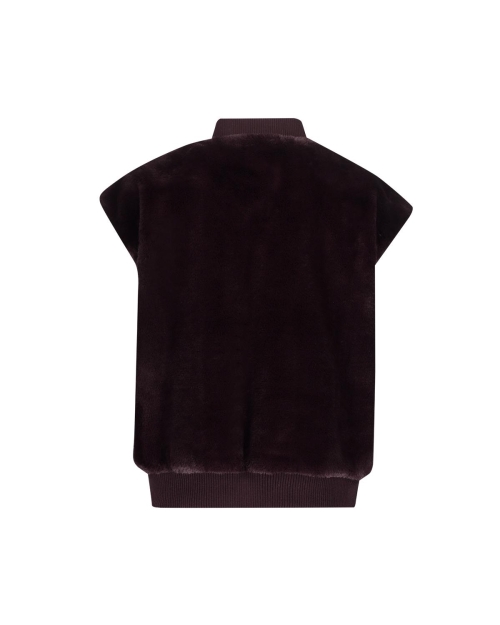 Geisha Gilet fur with rib 480 burgundy