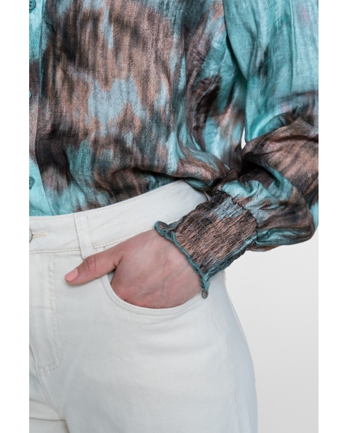 Geisha blouse 735 camel/mint