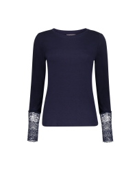 Geisha T-shirt lace sleeve 675 navy