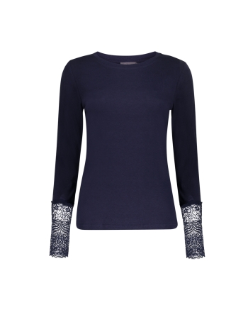 Geisha T-shirt lace sleeve 675 navy