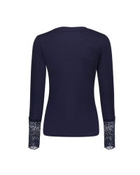 Geisha T-shirt lace sleeve 675 navy