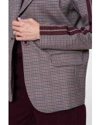 Geisha Blazer check + tape 480 burgundy/green