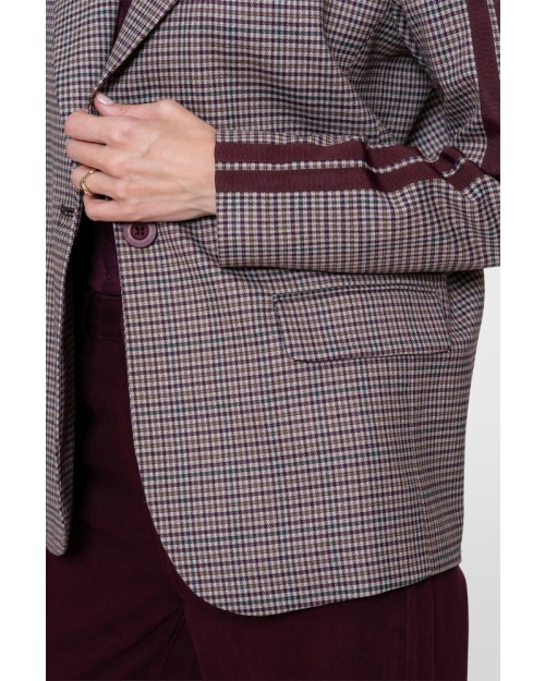 Geisha Blazer check + tape 480 burgundy/green