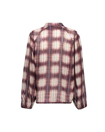 Geisha Blouse check lurex 10 off-white/port/blue