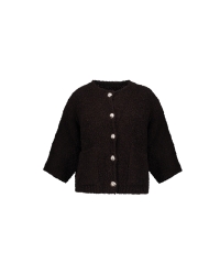 Geisha Vest boucle short sleeves 785 dark brown
