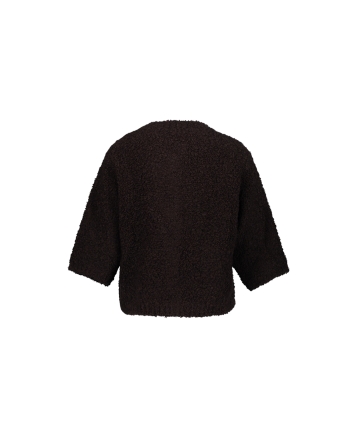 Geisha Vest boucle short sleeves 785 dark brown