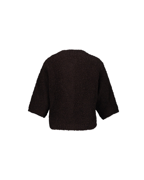 Geisha Vest boucle short sleeves 785 dark brown