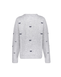 Geisha Pullover embro bowtie 925 grey/navy