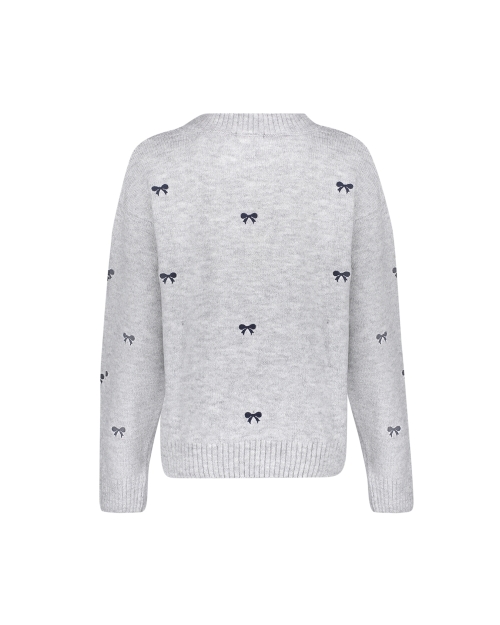 Geisha Pullover embro bowtie 925 grey/navy
