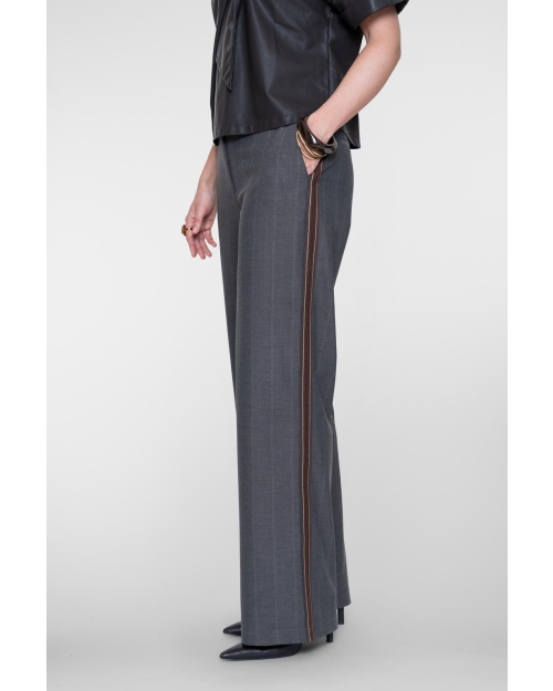 Geisha Pants pinstripe + tape 775 brown