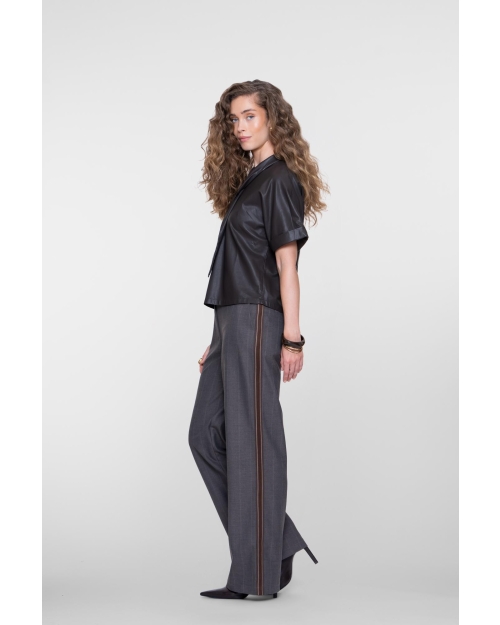 Geisha Pants pinstripe + tape 775 brown
