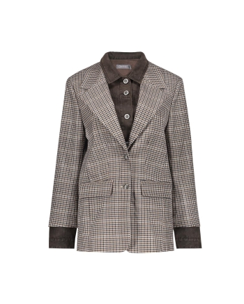 Geisha Blazer / Jeansjacket combi 775 brown / check combi