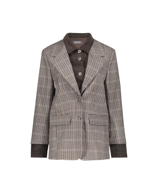 Geisha Blazer / Jeansjacket combi 775 brown / check combi