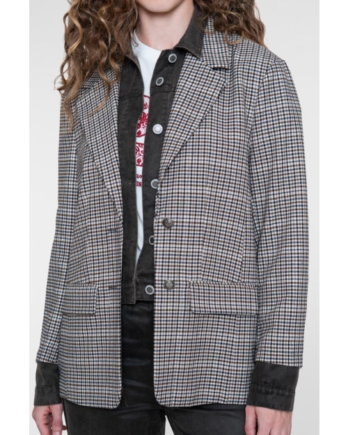 Geisha Blazer / Jeansjacket combi 775 brown / check combi