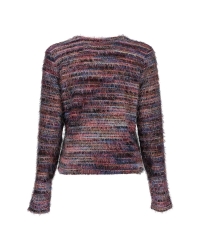 Geisha Vest stripes hairy 480 burgundy
